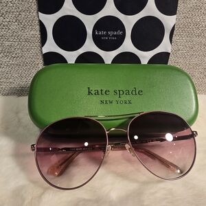 Kate Spade Rose Gold Pink Aviator Sunglasses